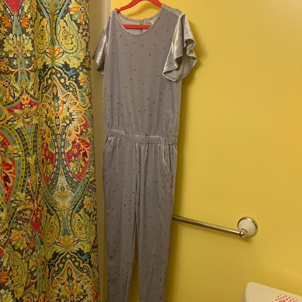 Gap kids girls size L long velour jumpsuit